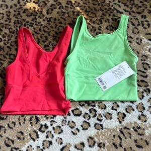 lululemon athletica Red and Green Crop Tops Sold together! NWT SIZE 4